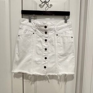 Rails White Button-Front Mini Skirt